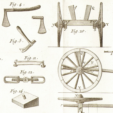 каретная мастерская, колесный цех. старинная гравюра