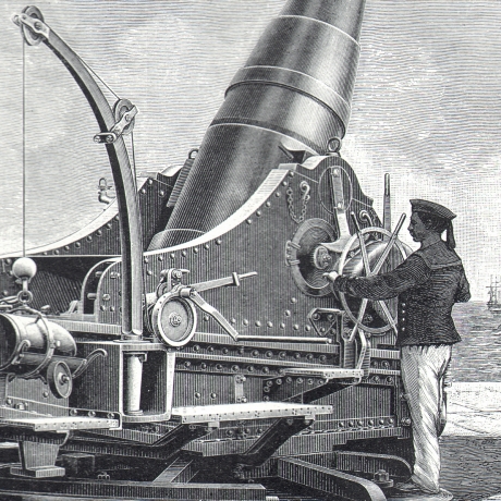 артиллерийские орудия фирмы крупп, антикварная литография