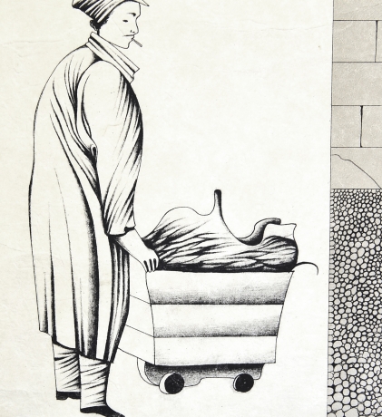 литография м. шемякина из цикла "чрево парижа" 1977 год (эстамп № 31/50)