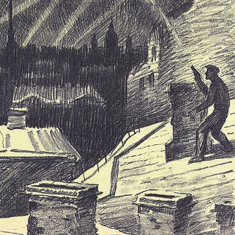 "в осажденном ленинграде", оригинальная авторская литография (кабинетный формат 40х50 см)