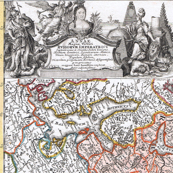 российская империя от финляндии до сахалина. антикварная карта 1739 года