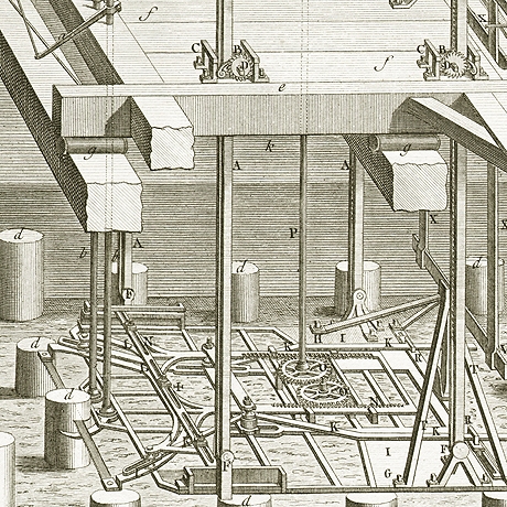 деревянные конструкции и распил свай. cтаринные гравюры в раме