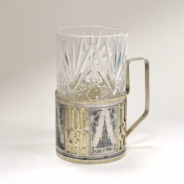 Старинный подстаканник «Москва». Серебро 875 пробы