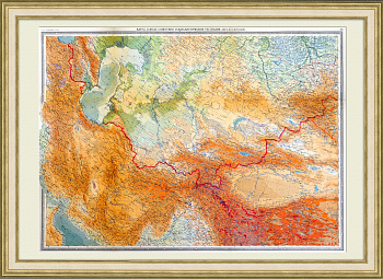 Юго-западная часть СССР: Средняя Азия, Иран, Китай и тд. Карта Штаба РККА