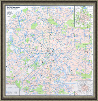 Москва, схема маршрутов пассажирского транспорта. Карта 1978 года
