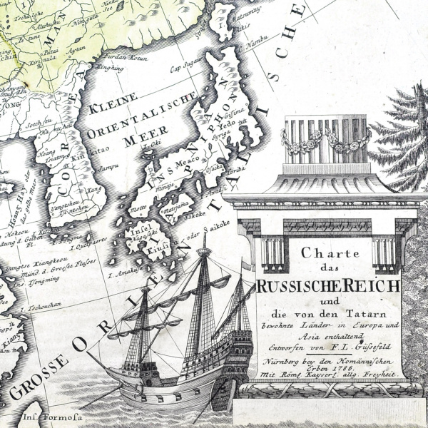 карта российской империи 1786 года. гравированная с ручной раскраской, коллекционный раритет