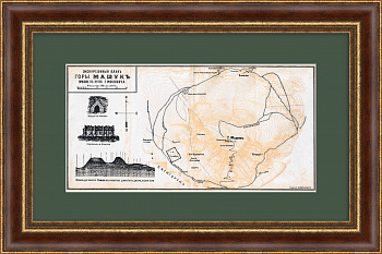 План горы Машук, Кавказ. Старинная карта