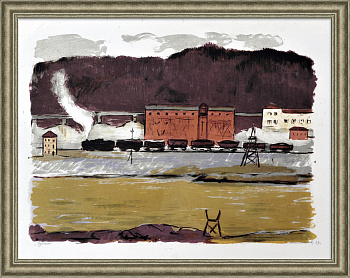 Губаха, Пермский край. Старинная, авторская гравюра