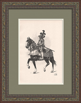 Филипп IV, облаченный во фламандский доспех. Старинная гравюра 19 века