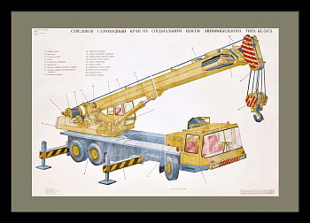 Строительный автокран КС-5473. Большой, советский плакат