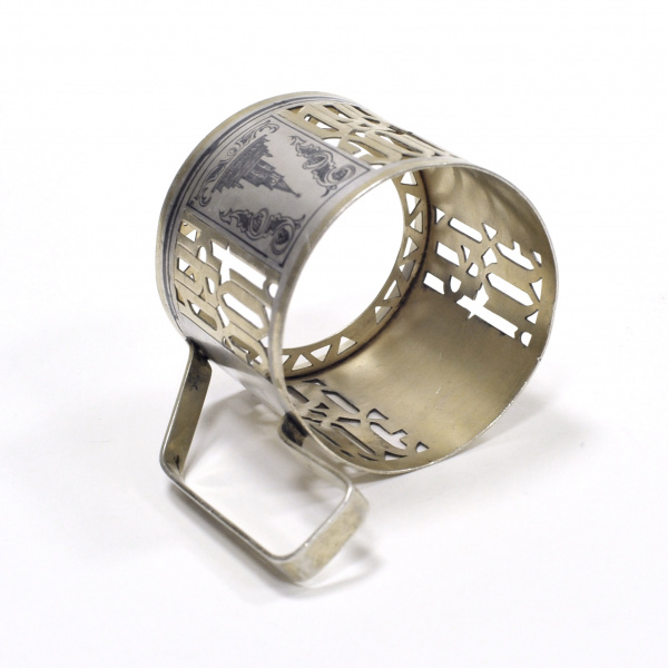 старинный подстаканник «москва». серебро 875 пробы