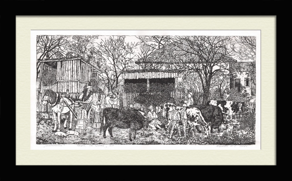 Станичники Краснодарского края. Авторская редкая гравюра