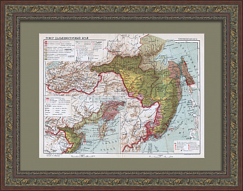 Экономика Дальнего Востока. Старинная карта 1930-х годов