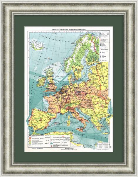 Экономическая карта. Западаная европа, конец 1920-х годов