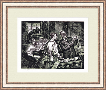 Творцы алмазов, авторская линогравюра