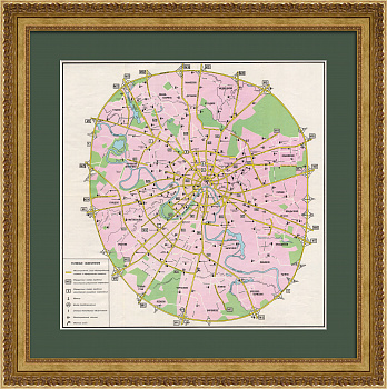 Старинная схема магистралей Москвы 1976 года