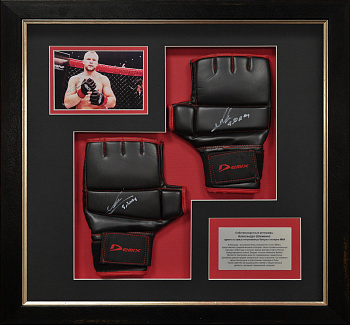 Перчатки бойца ММА Александра Шлеменко с автографами