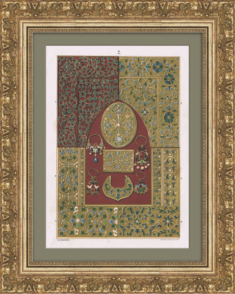 Русские ювелирные украшения и керамические панно. Антикварная хромолитография