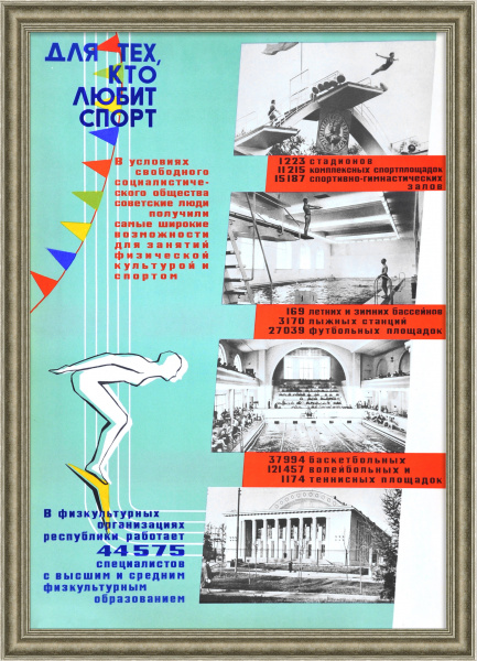 Для тех, кто любит спорт! Прыжки в воду, советский плакат