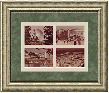 Города Ханты-Мансийска в начале 80-х годов, панно в раме