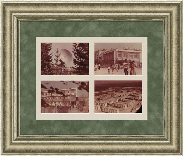 Города Ханты-Мансийска в начале 80-х годов, панно в раме