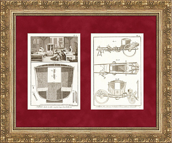 Каретная мастерская, кузовной цех. Старинная французская гравюра