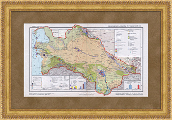 Редкая экономическая карта Туркменской ССР 1939 года