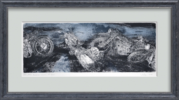 Мотоциклы BMW. Авторская, малотиражная гравюра