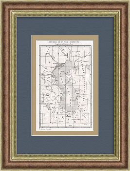 Каспийское море: Россия, Кавказ, Персия. Старинная карта 19 века