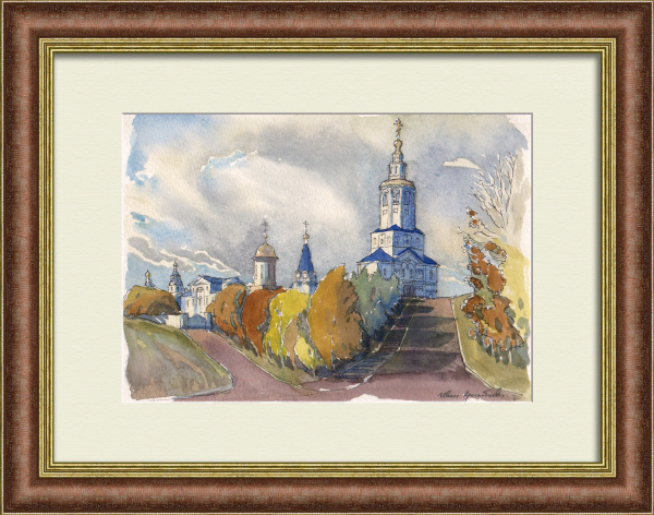 Зилантов Успенский монастырь, Казань. Авторская акварель