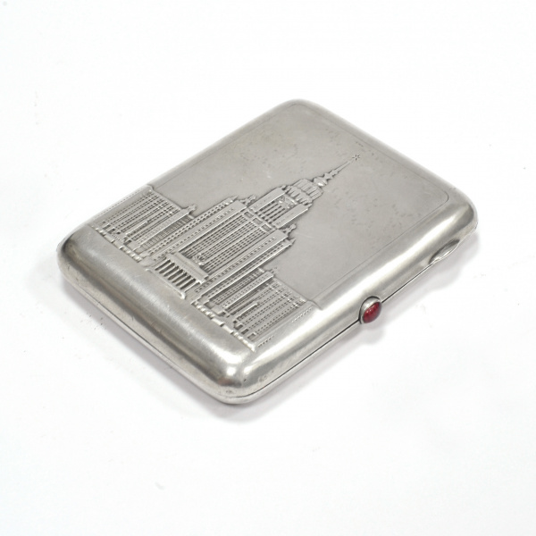 МГУ, старинный портсигар. Серебро 875 пробы