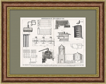 Керосиновое производство. Литография конца 19 века