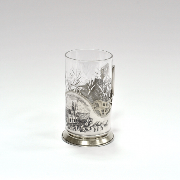 Старинный серебряный подстаканник, 1954 г. Ласточкино гнездо, Крым