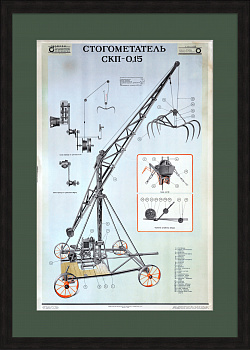 Сельскохозяйственная техника. Крановый стогометатель. Советский, редкий плакат