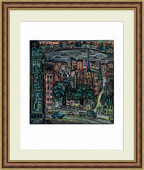 Моховая улица, Санкт-Петербург. Авторская гравюра