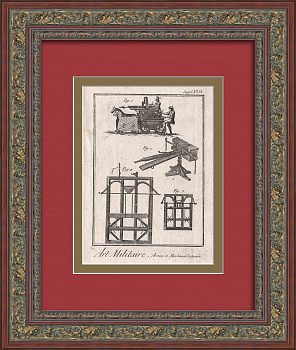 Средневековая метательная машина Аркбалиста, гравюра 18 века