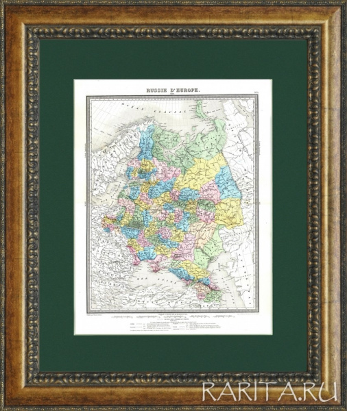 Россия в Европе с территориальными приобретениями со времен Петра I до 1801 г. Большая старинная карта.