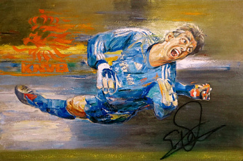 Победитель УЕФА, вратарь Эдвин ван дер Сар. Картина, живопись