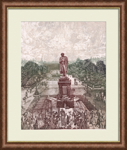 Пушкинская площадь, Москва. Уникальный авторский офорт