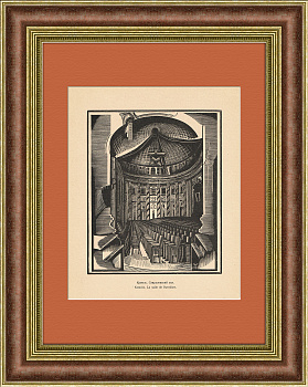 Кремль. Свердловский зал, авторская ксилография Фаворского В.А.