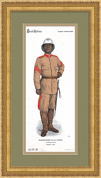 Датская Вест-Индия, королевская милиция. Униформа старшего сержанта. Старинная хромолитография