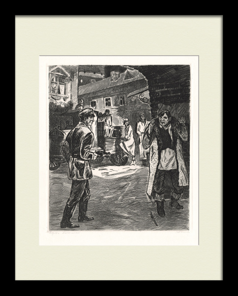 Рабоче-крестьянская милиция в действии: Борьба началась. Старинный офорт