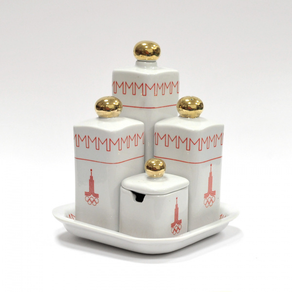 Редкий набор для специй. Олимпиада-80, советский фарфор