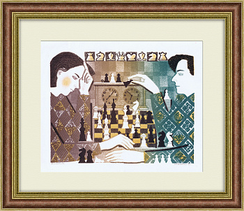 Шахматисты. Авторская литография в раме