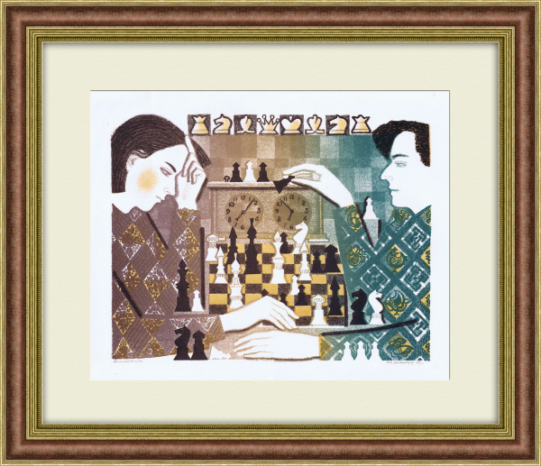Шахматисты. Авторская литография в раме