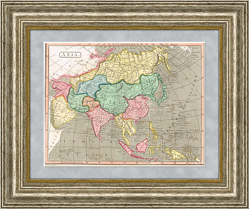 Сибирь и Азия. Старинная гравированная карта 1829 года