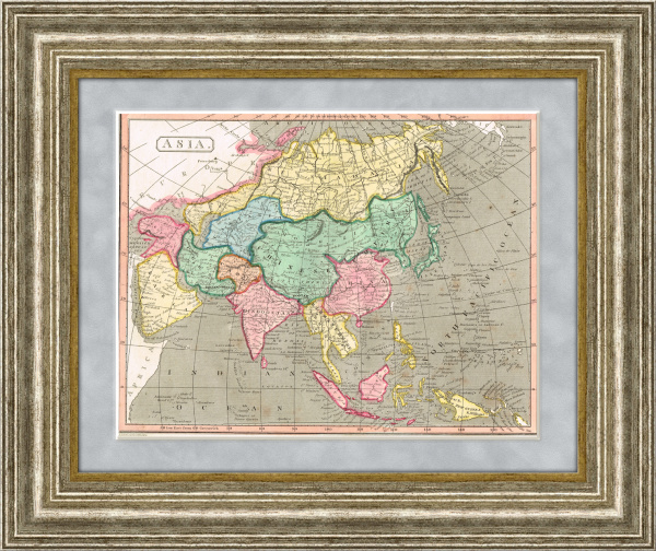 Сибирь и Азия. Старинная гравированная карта 1829 года