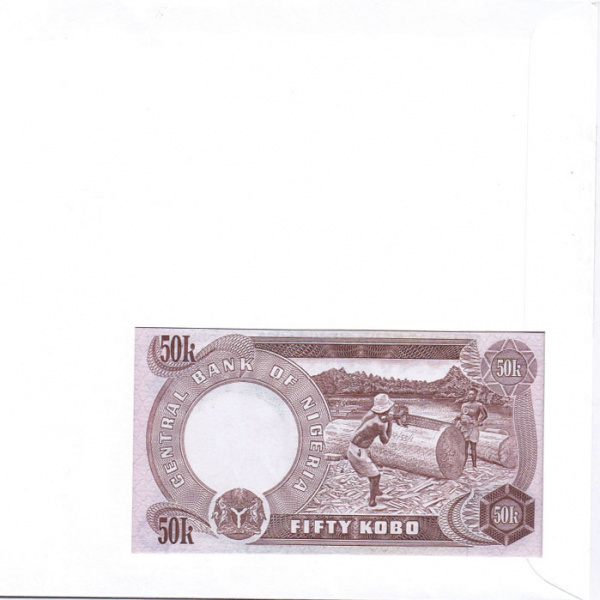 нигерия: купюра, конверт, марки со спец.гашением. коллекционный выпуск