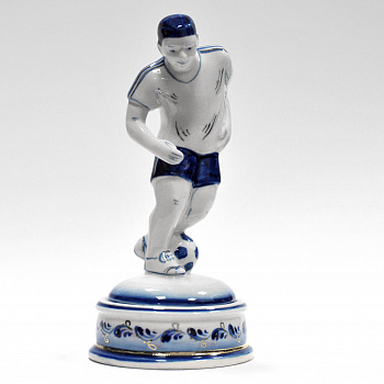 Футболист. Фарфоровая статуэтка, Гжель