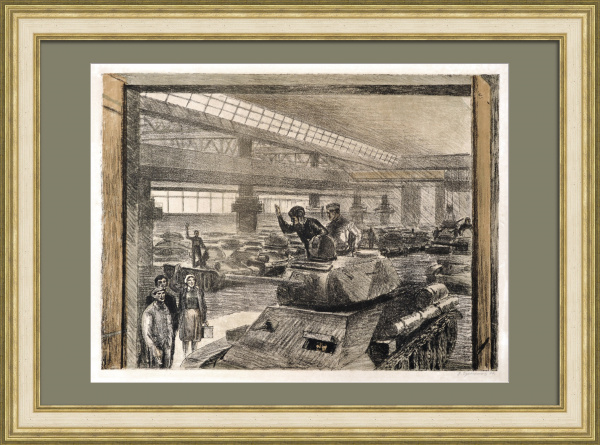 Великая Отечественная война. Из цеха на фронт. Редкая автолитография